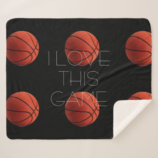 I Love Basketball Close Sherpa Deken (Voorkant (horizontaal))