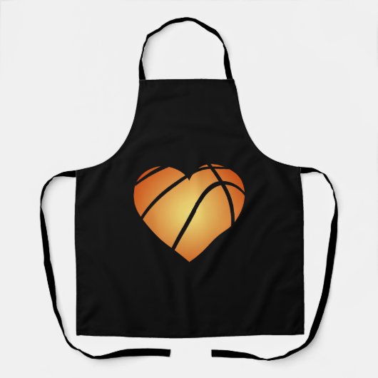 I Love Basketball Heart Valentijnsdag Schort (Voorkant)