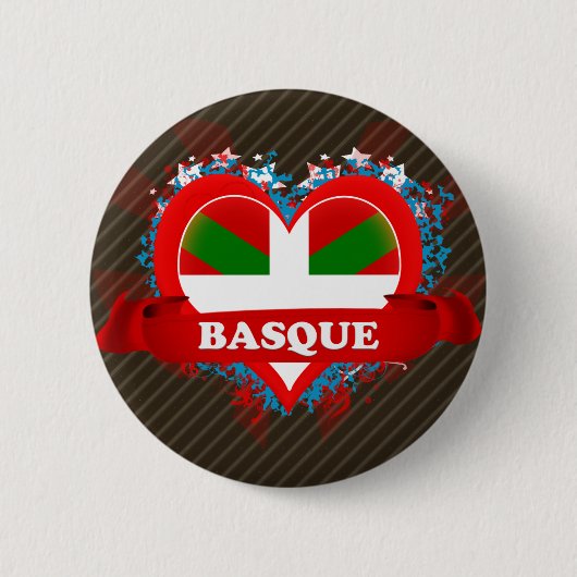I Love Basque Ronde Button 5,7 Cm (Voorkant)