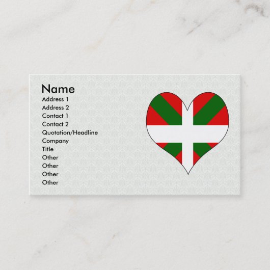I Love Basque Visitekaartje (Voorkant)