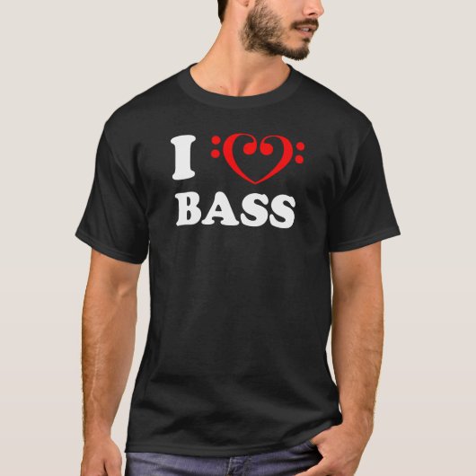 I Love Bass (Bass Clef) T-shirt (Voorkant)