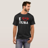 I Love Bass Clef Heart Tuba T-shirt (Voorkant volledig)
