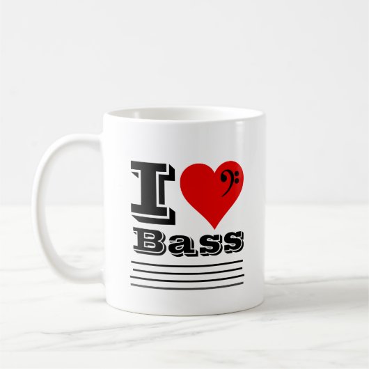 I Love Bass Coffee Mok (Links)