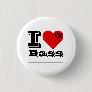 I Love Bass Ronde Button 3,2 Cm