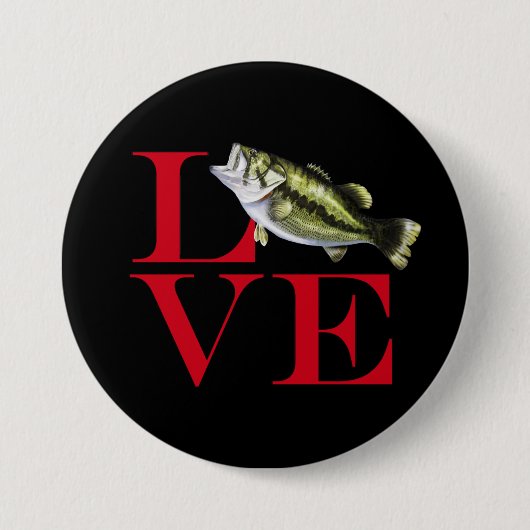 I Love Bass Ronde Button 7,6 Cm (Voorkant)