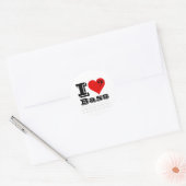 I Love Bass Ronde Sticker (Envelop)