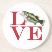 I Love Bass Zandsteen Onderzetter (Voorkant)