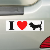 I Love Basset Hounds Bumpersticker (Op auto)