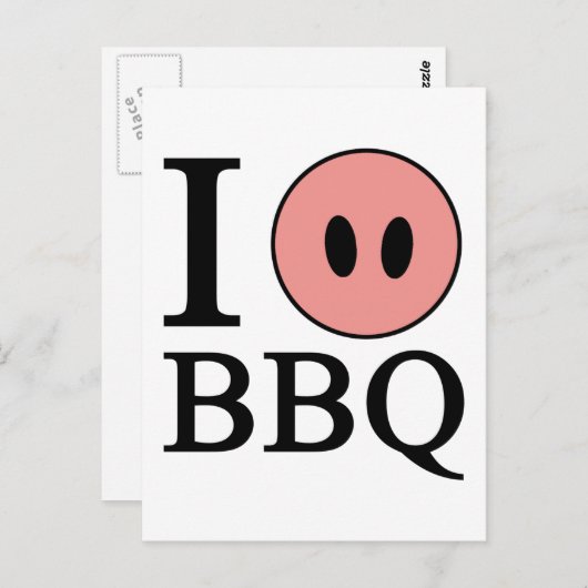 I Love BBQ Briefkaart (Voorkant / Achterkant)