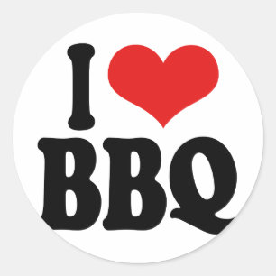 I Love BBQ Ronde Sticker