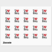 I Love BBQ Ronde Sticker (Vel)