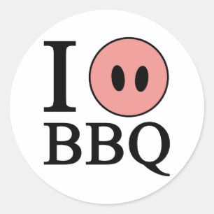 I Love BBQ Ronde Sticker
