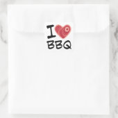 I Love BBQ Vierkante Sticker (Tas)