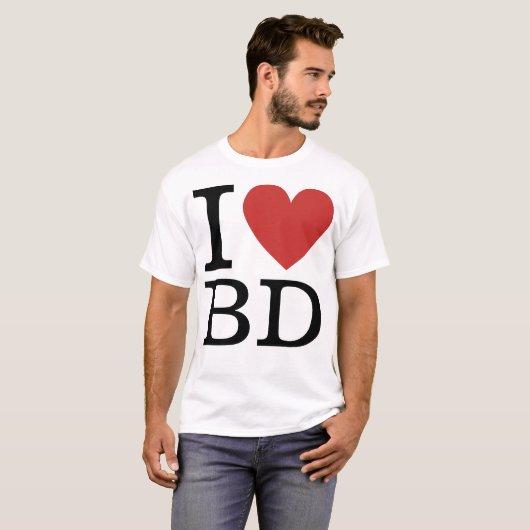I ❤️ Love BD (voor bouwvakmedewerkers) T-shirt (Voorkant volledig)