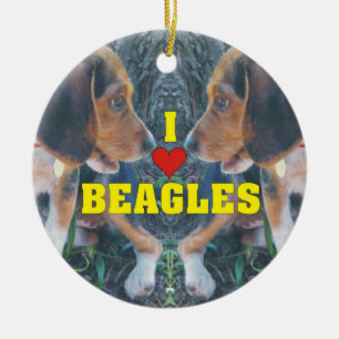I Love Beagles Beagle Puppies Keramisch Ornament