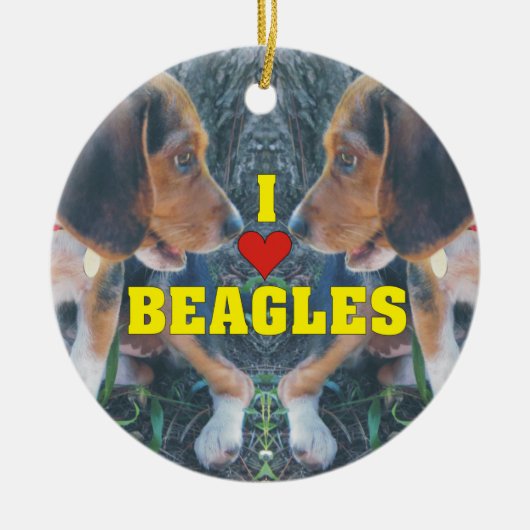 I Love Beagles Beagle Puppies Keramisch Ornament (Voorkant)