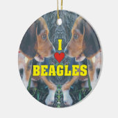 I Love Beagles Beagle Puppies Keramisch Ornament (Links)