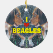 I Love Beagles Beagle Puppies Keramisch Ornament (Achterkant)
