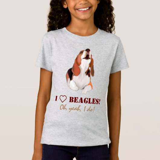 I Love Beagles T-Shirt personaliseren (Voorkant)