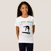I Love Beam Girls Gymnastics Balance Beam Gymnast T-shirt (Voorkant volledig)