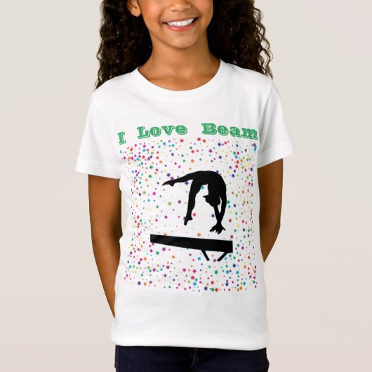 I Love Beam Girls Gymnastics Balance Beam Gymnast T-shirt (Voorkant)