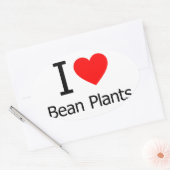 I Love Bean Planten Ovale Sticker (Envelop)