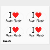 I Love Bean Planten Ovale Sticker (Vel)