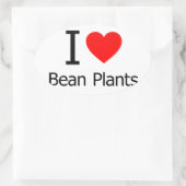 I Love Bean Planten Ovale Sticker (Tas)