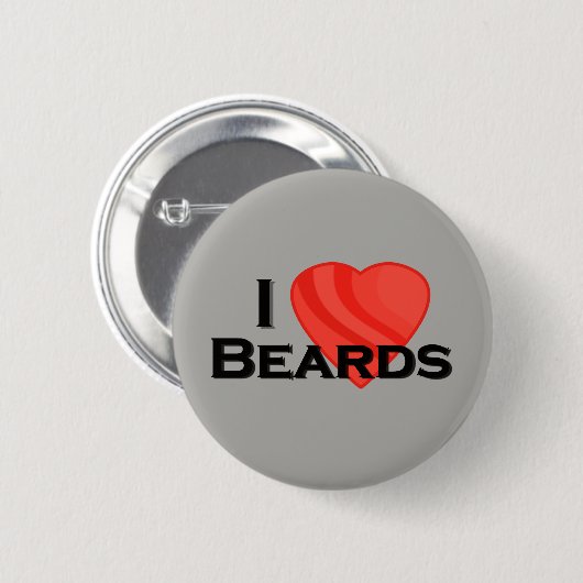 I Love Beards Pin Back Button (Voorkant /achterkant)