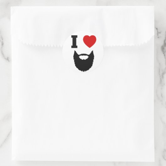 I Love Beards Ronde Sticker (Tas)
