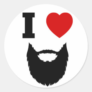 I Love Beards Ronde Sticker