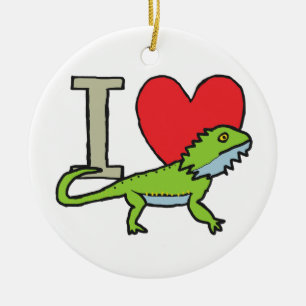 I Love Bearted Dragons Keramisch Ornament