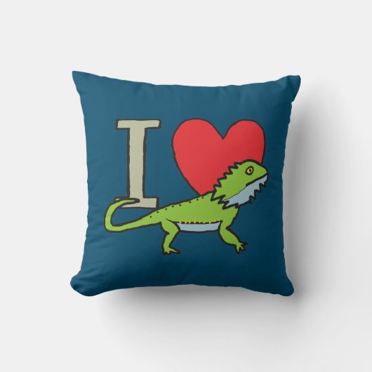 I Love Bearted Dragons Kussen (Voorkant)