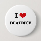 I Love Beatrice Ronde Button 7,6 Cm (Voorkant)