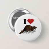 I Love Beaver Ronde Button 5,7 Cm (Voorkant /achterkant)
