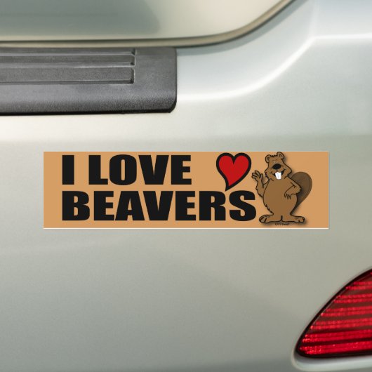 I Love Beavers Bumpersticker (Op auto)
