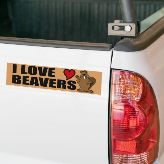 I Love Beavers Bumpersticker (Op Truck)