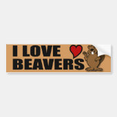 I Love Beavers Bumpersticker (Voorkant)
