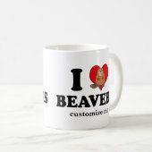 I Love Beavers Funny Custom Koffiemok (Voorkant rechts)