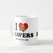 I Love Beavers Funny Custom Koffiemok (Voorkant links)