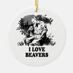 I Love Beavers Keramisch Ornament