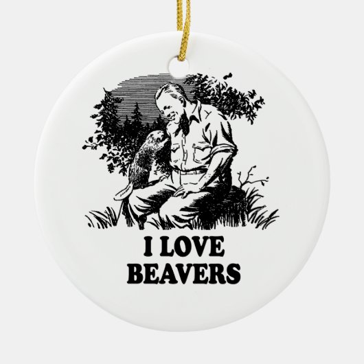 I Love Beavers Keramisch Ornament (Voorkant)