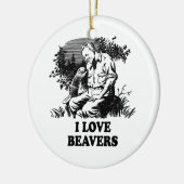 I Love Beavers Keramisch Ornament (Links)