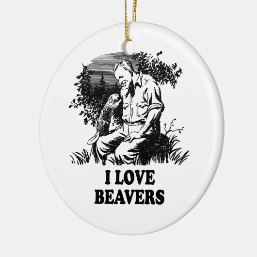 I Love Beavers Keramisch Ornament (Links)