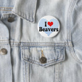 I Love Beavers Ronde Button 5,7 Cm (In situ)