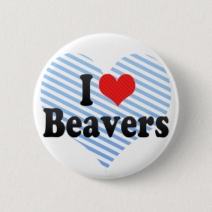 I Love Beavers Ronde Button 5,7 Cm