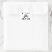 I Love Beavers Ronde Sticker (Tas)