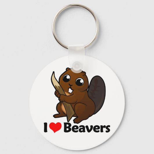 I Love Beavers Sleutelhanger (Voorkant)