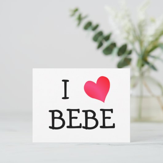 I Love Bebe Briefkaart (Staand voorkant)