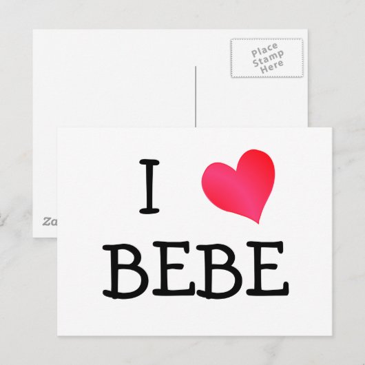 I Love Bebe Briefkaart (Voorkant / Achterkant)